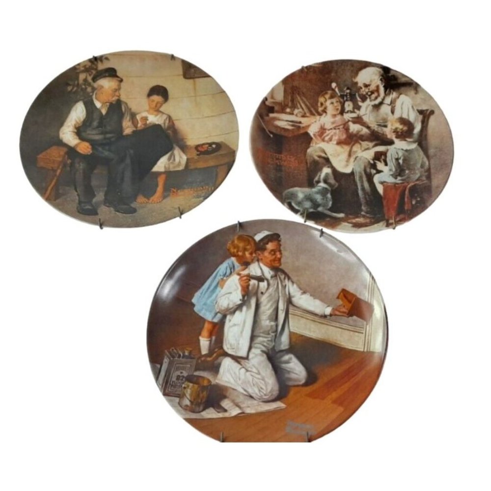 Vintage Knowles Norman Rockwell Plates Set of‎ 3 Heritage Collection Decorative